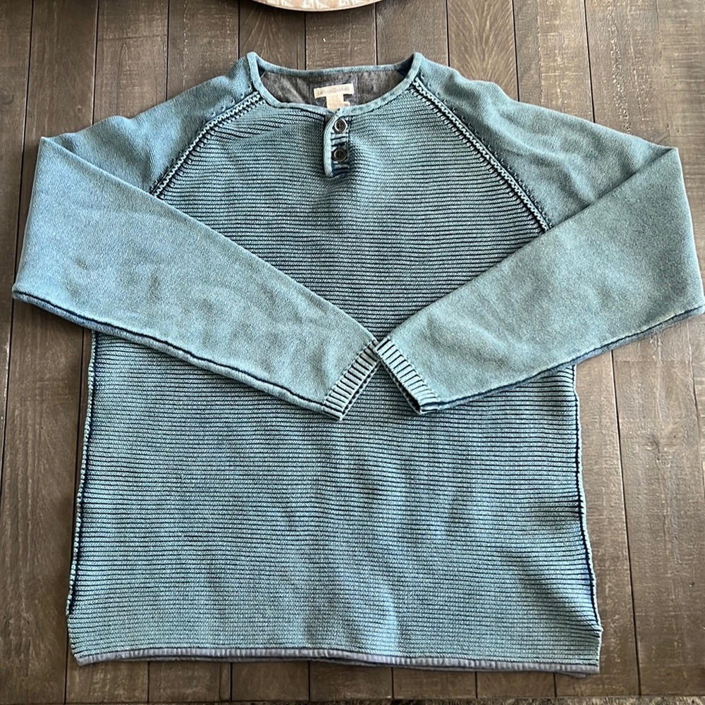 Carbon 2 Cobalt Waterman Henley Sweater Men's Extra Large Blue Ribbed